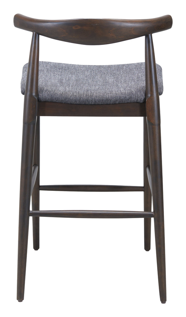 Zuo Modern Tuzka Barstool Set Of 2 - Chic Gray & Espresso Design For Modern Homes, Stylish & Durable Seating Gray 100% Polyester,Rubberwood 110515-zuo-modern