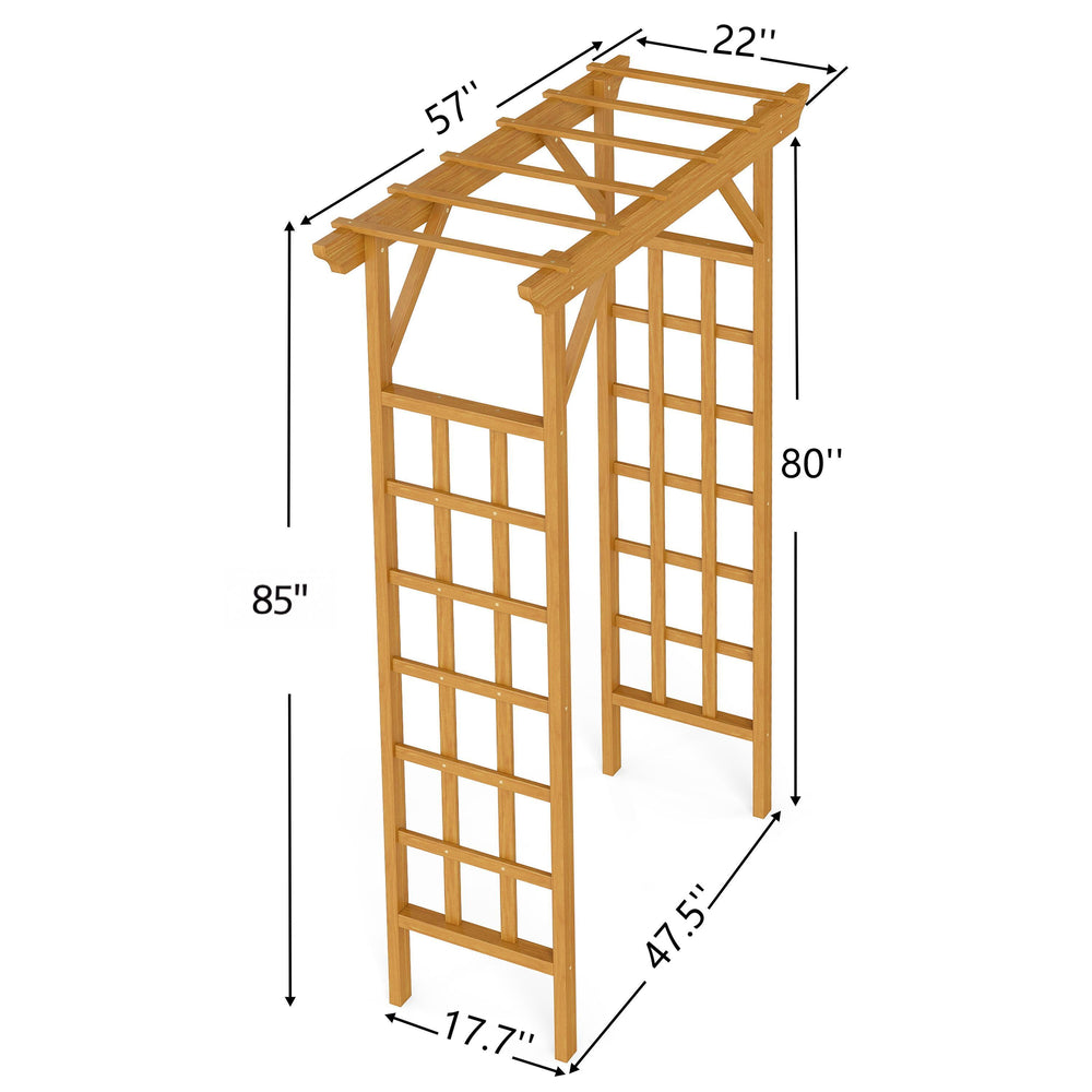 English Elm Wooden Garden Arch Solid Freestanding Trellis for Climbing Plants and Ceremonies W2640P356954