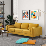 English Elm Ashcroft Furniture - Amber Mid Century Modern Yellow Luxury Modern Velvet Sofa