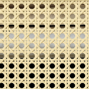 English Elm 4 Drawer Dresser Black - Modern Rattan-Front Chest with Wide Metal-Handle Drawers, Durable MDF Storage W2227P144261