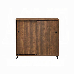 English Elm Oak Mid-Century Shoe Cabinet with 2 Sliding Doors, 3 Adjustable Shelves & Tapered Legs, 47"H B062P209190