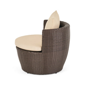 English Elm Christopher Knight Home® - KONO Woven Outdoor 3-Piece Patio Chat Set with Aluminum Frame, Tempered Glass Table, Cushions Brown+Beige 53142.00ALUBRN