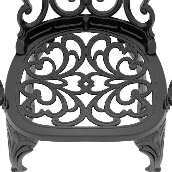 English Elm (Cushions) 7-Piece Cast Aluminum Patio Dining Set With Ergonomic Chairs & Random Off-White Cushions W1710S00400