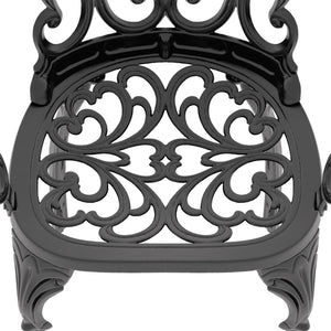 English Elm 5-piece Cast Aluminum Outdoor Dining Set with Ornate Relief Patterned Chairs and Table W1710S00553