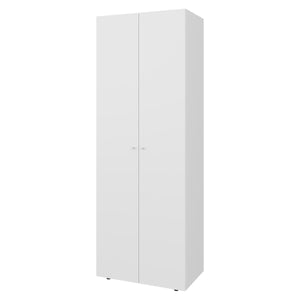 English Elm FM 2-Door Tall Wardrobe Cabinet with Full-Length Rod and 4 Shelves, Scratch-Resistant Melamine Finish White 71.26 L x 20.08 W x 5.12 H B128P361107