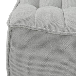 English Elm Caterpillar Classic Armless 2-Seater Floor Sofa - Cozy Waffle-Tufted Light Grey Loveseat For All Spaces B341P321113