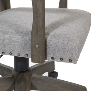 OSP Home Furnishings Dlx Cane Back Bankers Chair Antique Grey / Grey