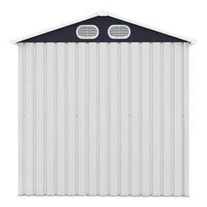 English Elm Campcraft 8x6 Outdoor Metal Storage Shed with Lockable Doors and Ventilation for Backyard White W1598S00045