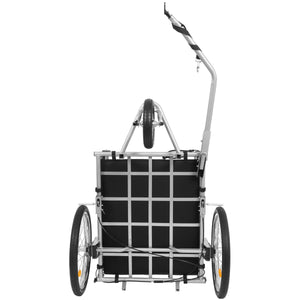 English Elm 3-in-1 Convertible Bike Cargo Trailer Steel Frame 110lb Capacity with Suspension W2932P289394