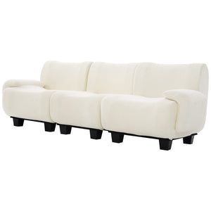 English Elm Oversized Chenille Chaise Lounge Deep Seat Sculptural Armrests Modern Living Room Retreat N763P326131A