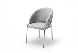 English Elm Onyx Lux Velvet & Chenille Accent Chair Light Gray — Dual-Fabric Comfort, Sturdy Metal Frame, Modern Elegance B009P332656