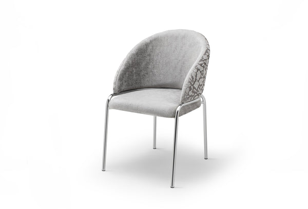 English Elm Onyx Lux Velvet & Chenille Accent Chair Light Gray — Dual-Fabric Comfort, Sturdy Metal Frame, Modern Elegance B009P332656