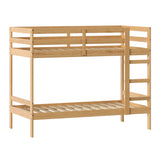 Simple Solid Wood Twin Over Twin Bunk Bed Natural Pine SOPB3HNPWS Walker Edison