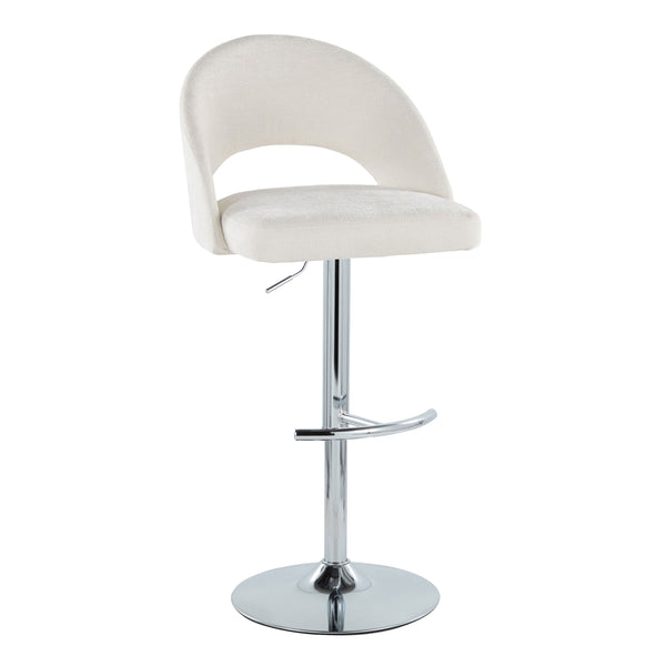 English Elm Adjustable Swivel Barstools Set of 2 Fabric Seat Black Metal Base Kitchen Counter Cream B202S02005