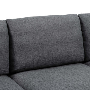 English Elm Linen Upholstered Modular Sectional Sofa with Tall Black Metal Legs for Open Living Dark Gray B2748S00113