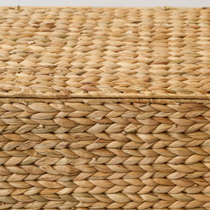 English Elm Judas Handwoven Water Hyacinth Storage Trunk Bohemian Wicker Chest for Living Room B093P427743