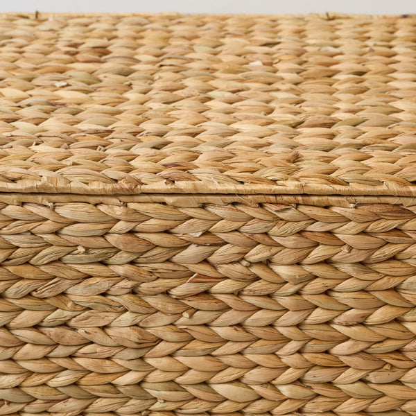 English Elm Judas Handwoven Water Hyacinth Storage Trunk Bohemian Wicker Chest for Living Room B093P427743