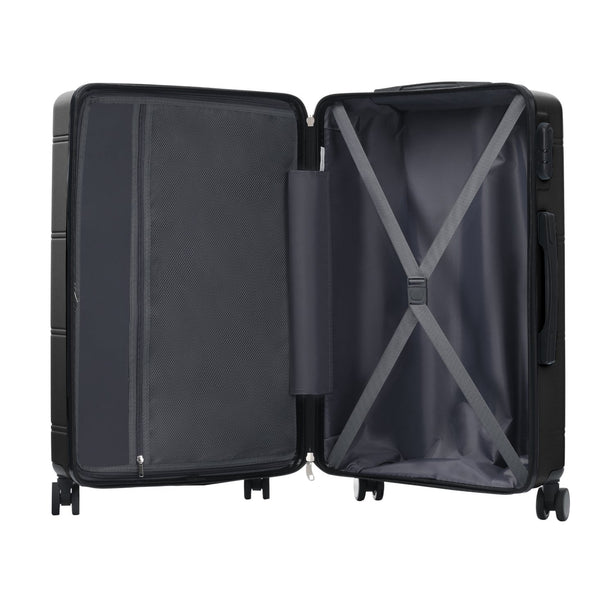 English Elm 6 Piece Hardshell Abs Travel Set with Spinner Wheels Combination Lock and Toiletry Bag N732P391465B