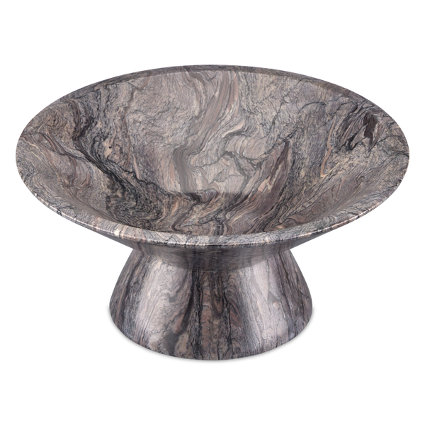 Lubo Breccia Marble Bowl - Elegant Swirling Design Perfect for Decor or Fruit Display in Style