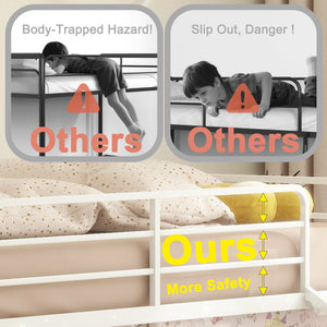 English Elm Jack Metal Junior Loft Bed With Slide & Curtain Set – Superhero Red & Blue Design For Fun Playtime! B083P354665