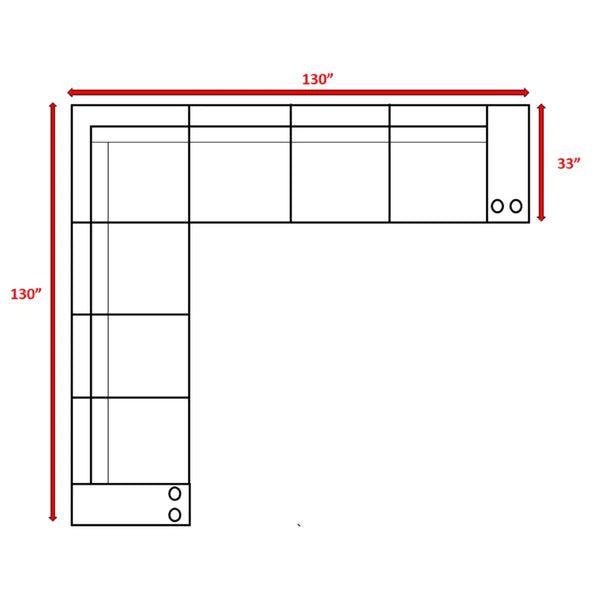 English Elm Fully Assembled Outdoor Wicker Patio Sofa - Stylish, Durable, Modular Seating For 7, Quick Setup! B120S00009