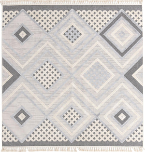 Unique Loom Arlo Hannah Machine Made Geometric Rug Sandy Beige, Gray/Beige/Black 9' 10" x 9' 10"