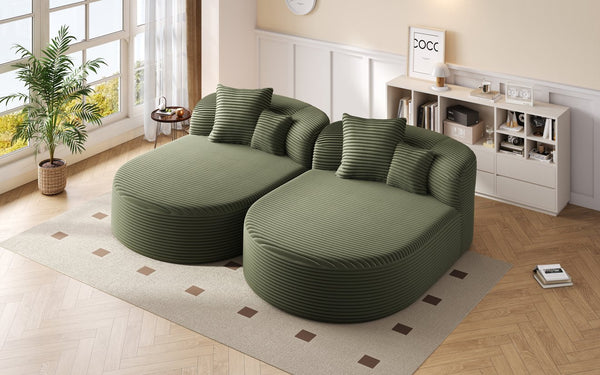 English Elm Swivel Barrel Accent Chair Chenille Tufted Round Club Seat for Living Room Lounge Green N719S002370F