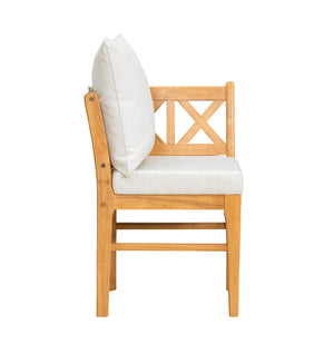 English Elm Farmhouse Solid Rubberwood Dining Chairs Set of 2 with Breathable Rattan Weave — Quiet Luxury Design Natural,White N842P294503A