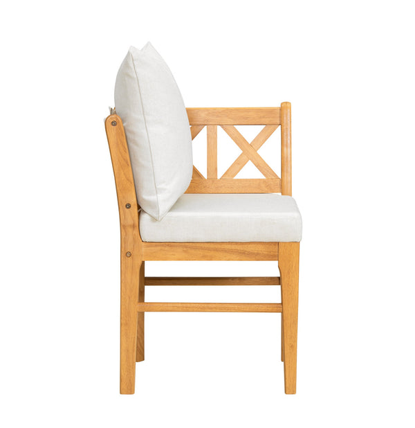 English Elm Farmhouse Solid Rubberwood Dining Chairs Set of 2 with Breathable Rattan Weave — Quiet Luxury Design Natural,White N842P294503A