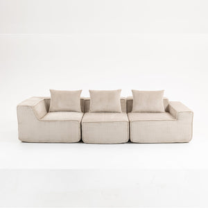 English Elm Modular Corduroy Sectional with Deep Foam Seating Low Profile Living Room Couch W3326S00016