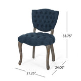 Christopher Knight Home® - Noble House - Crosswind Tufted Dining Chair with Cabriole Legs - Set of 2