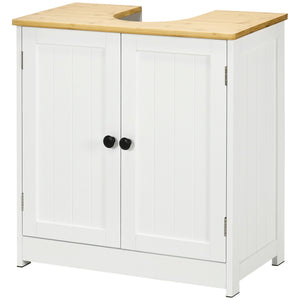 English Elm Kleankin Modern Under Sink Storage Cabinet With Double Doors, Adjustable Shelf, Space-Saving Design In White W2225P216995