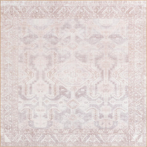 Unique Loom Timeless Paul Machine Made Medallion Rug Gray, Beige/Ivory 7' 6" x 7' 7"
