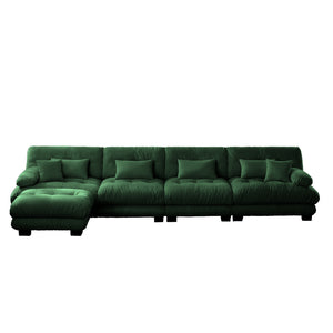 English Elm Free Modular Sectional Sofa - L-Shaped Chenille Couch For Living Room, 4-Seater Comfort & Style! W714S01181