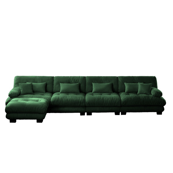 English Elm Free Modular Sectional Sofa - L-Shaped Chenille Couch For Living Room, 4-Seater Comfort & Style! W714S01181