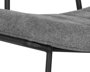 Sunpan Buca Dining Chair - Contemporary Belfast Koala Grey with Sleek Black Iron Frame for Modern Spaces