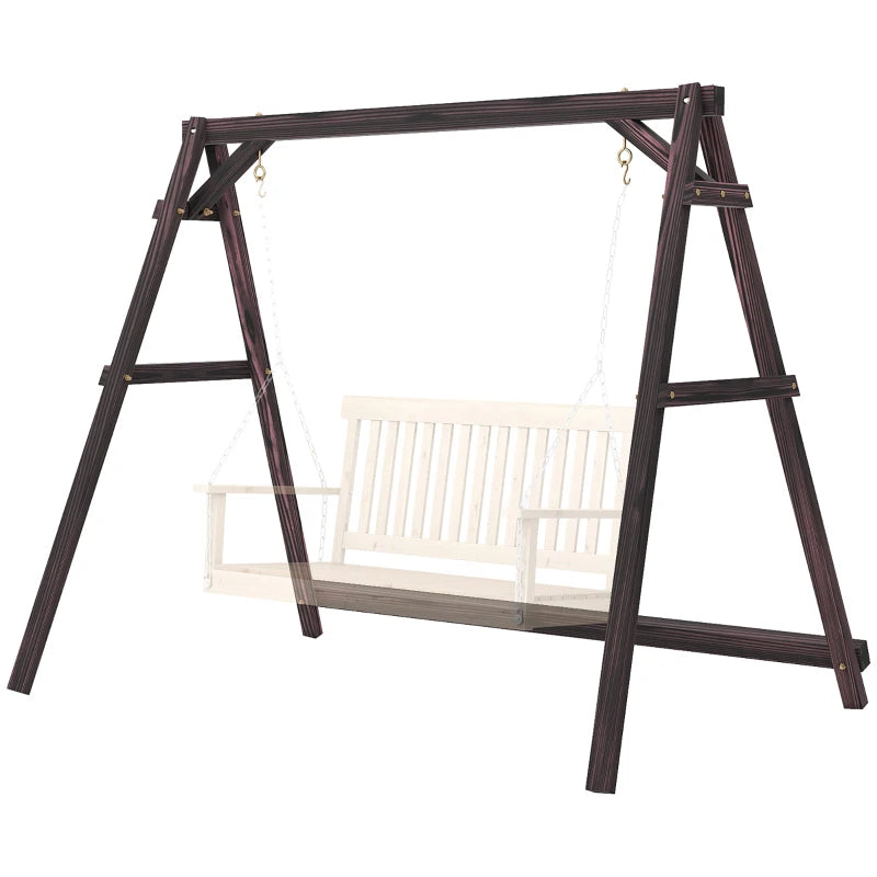 English Elm Backyard A-frame Fir Wood Swing Stand Heavy Duty 770 Lb Outdoor Hanging Chair T3971P476709