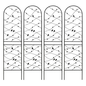 English Elm 4 Pack Powder-coated Metal Garden Trellis Panels Rustproof Climbing Plant Support Outdoor W1586P268069