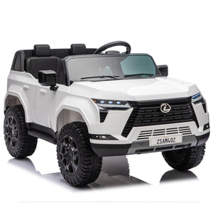 English Elm Lexus Gx550 Two Seat Kids Ride on with 24v Power Remote Control and Suspension White W1578P416227