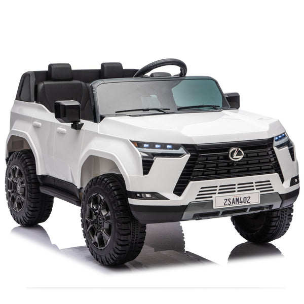 English Elm Lexus Gx550 Two Seat Kids Ride on with 24v Power Remote Control and Suspension White W1578P416227