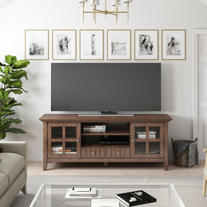 English Elm Acadian 60" Tv Media Stand - Handcrafted Rustic Natural Brown With Ample Storage & Cable Management B136P159685