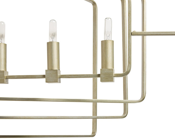 Sunpan RAIDEN Chandelier - Modern Geometric Design in Champagne Gold for Dining Rooms & Entryways Lighting 107937