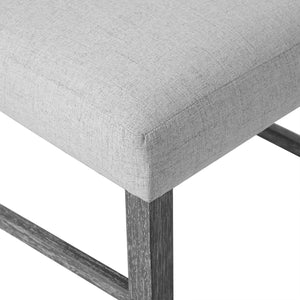 English Elm Wooden Modern Fabric Upholstered Dining Chairs Set of 4 – Farmhouse Style, Padded Seats & Solid Wood Legs Gray+Beige N752P294998E