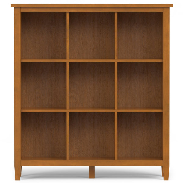 English Elm Warm Warm Shaker 9 Cube Storage Brown Pine 9-Cube Organizer Handcrafted Solid Wood 15.8x44x48" Transitional B136P238618