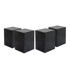 English Elm Christopher Knight Home® - Wood-Look Square-Column End Table, 18" H - Rustic Distressed Finish, Indoor/Outdoor Versatility, Black N770P291199B