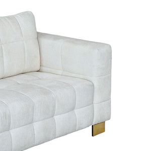 English Elm Fx-p54-1s-be2 Plush Accent Chair with Gold Legs Mid-century Modern Living Room Seat Beige W576S00210