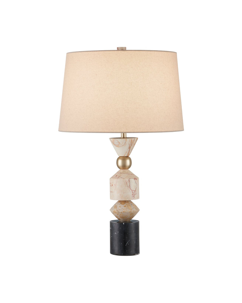Currey & Company Seguso Table Lamp - Sculptural Design With Natural Stone & Golden Accents, Modern Home Decor Elegance White Black Marquina ,Fossil Beige ,Tennessee Pink Marble ,Golden Calacatta Marble ,Metal 6000-1047-currey-company