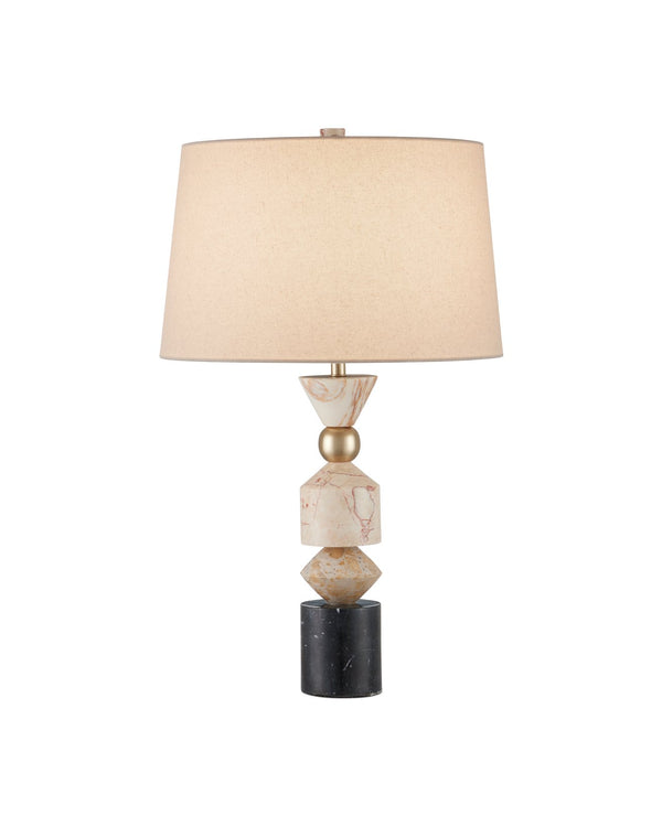 Currey & Company Seguso Table Lamp - Sculptural Design With Natural Stone & Golden Accents, Modern Home Decor Elegance White Black Marquina ,Fossil Beige ,Tennessee Pink Marble ,Golden Calacatta Marble ,Metal 6000-1047-currey-company