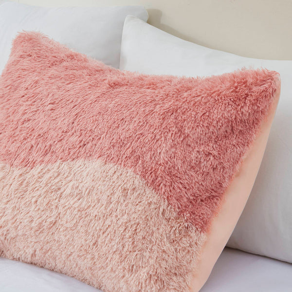 English Elm 3 Pcs King/Cal King Ombre Shaggy Faux Fur Duvet Cover Set - Luxurious Blush Multi For Cozy Comfort B035P319873
