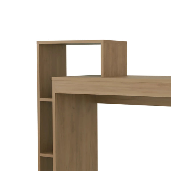 English Elm Natural Oak Computer Desk – Stylish 3-Shelf Design For Small Spaces, Home Offices & Living Rooms B062P290241